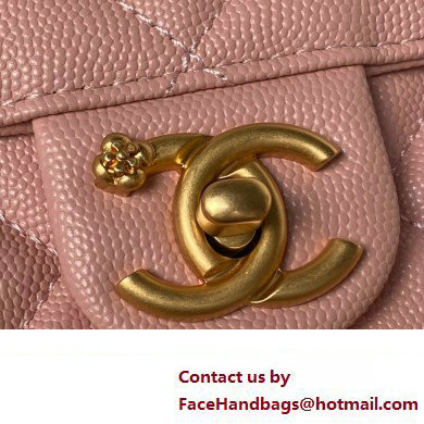 Chanel Grained Calfskin  &  Gold-Tone Metal Chain Flap Bag AS4489 Pink 2023